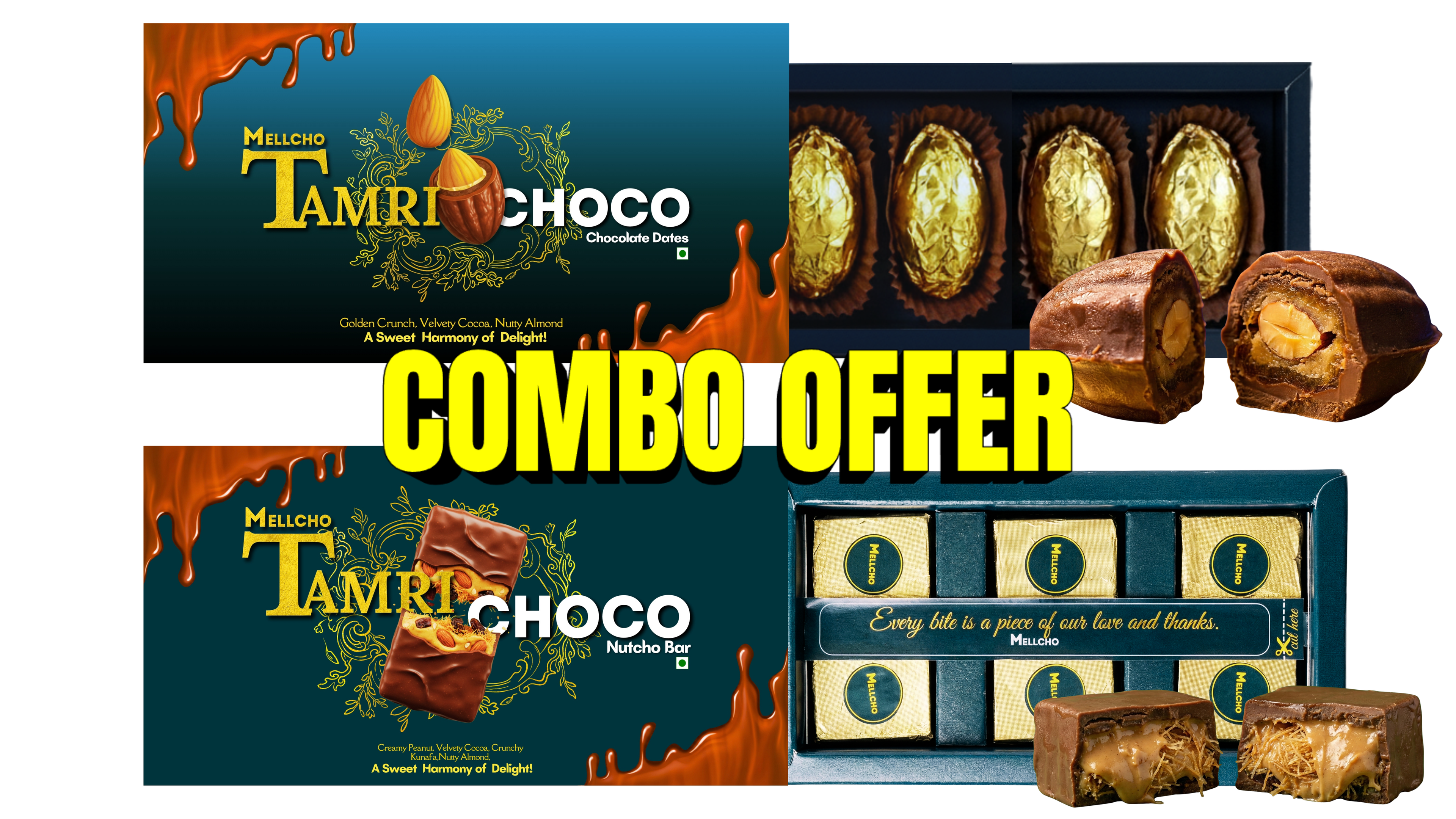 Mellcho TamriChoco Nutcho Bar & Chocolate Dates Combo